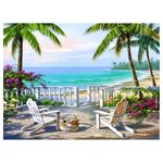 Diamond Painting-Landscape Diamond Art Kits for Adults-Dimond Art Kits, Dimond Paintings, Diamond Art Beach Chair, Great Gift for Gem Art Kits Home Wall Decor12''Wx16''L