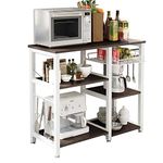 soges 3-Tier Kitchen Baker's Rack Utility Microwave Oven Stand Kitchen Island Cart Standing Multifunction Storage Shelf Kitchen Workstation, Black,W5s-BCA