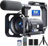 Camcorder Video Camera 5K, 56MP Vlogging Camera for Youtube, WiFi 3'' 270° Rotatable Touchscreen Webcam Night Vision Camcorder with 64GB SD Card, Remote, 2 Batteries, Microphone, Tripod, Stabilizer