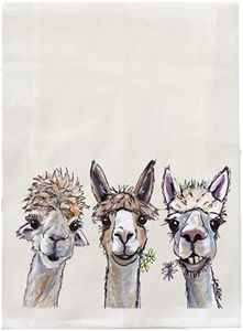 Alpaca Tea Towel - Trio of Alpacas Flour Sack Towel - Alpaca Kitchen Towel - Alpaca Lover Gifts - Alpaca gifts for mom - Handmade - Farmhouse Kitchen Decor - Llama towel - Llama gifts