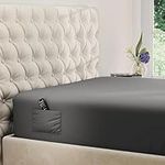 DREAMCARE King Fitted Sheet Deep Pocket Up to 21in - King Size Fitted Sheet - Hotel Luxury Bedding King - Ultra Soft Brushed Microfiber - Shrink & Fade Resistant - (King Extra Deep, Dark Gray)