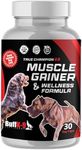 BuffK-9's 3-in-1 Dog Muscle Builder and Weight Gainer for Dogs Capsules for Puppies & Adult Dogs - All Breeds -Top Choice Canine Dog Supplement for Muscle Gains - 30 Caps