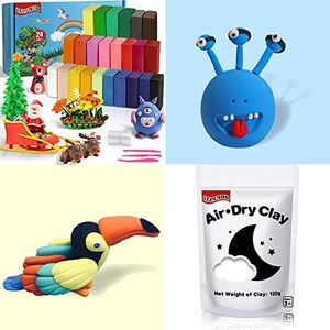 Modeling Clay - 24 Colors Air Dry Clay and 1 Big Bag White Modeling Clay, DIY Magic Clay with Tools and Munuals, Kids Toys Set for Boys and Girls