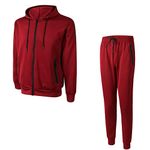 Men's Athletic Casual Tracksuit Pants Hooded Full Zip Jacket Sweatsuit Set for Men…-Burgundy-XL