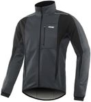 ARSUXEO Winter Warm UP Thermal Softshell Cycling Jacket Windproof Waterproof 15-k, Grey, Large