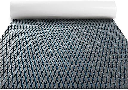 FOCEAN Boat Flooring - EVA Foam Boat Decking - Marine Mat Marine Flooring Sheet Self-Adhesive Boat Mats, for Motorboat RV Yacht Kayak, 47.2''x 15.7'', Grey & Blue Lines
