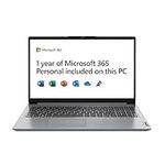 Lenovo IdeaPad 1 15 Inch Full HD Laptop (Intel Celeron N4120, 4GB RAM, 128GB eMMC, Windows 11 Home in S mode) - Cloud Grey, 1 Year Microsoft Office