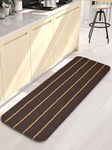 Saral Home Striped Soft PP Yarn Durable & Washable Multipurpose Runner for Home/Kitchen/Living Area/Lobby/Office Entrance with Anti Skid Backing (Dark Brown, 45 Cm X 120 Cm)