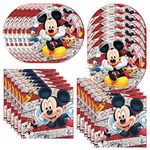 DoMiDoLa 40Pcs Mickeys Birthday Party Supplies Include 20 Plates, 20 Napkins for The Mickeys Party Decoration Red