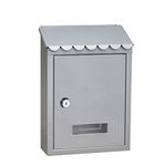 YEVVAIOC Locking Mailbox Wall Mounted Lockable Metal Mailbox Drop Box Waterproof with Secure Key Lock 8.3×2.4×11.8 inch Silver