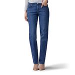 Lee Women's Petite Relaxed Fit Straight Leg Jean, El Paso Blue, 10