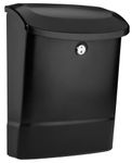 Architectural Mailboxes Parkside Galvanized Steel, Locking, Wall Mount Mailbox, 2576B-10, Black, Medium Capacity