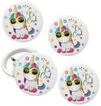 Le Delite 10 pieces Unicorn Theme Badges, Birthday Supplies, Return Gifts for Kids, Accessories, Party Items,button badge decorate bags, pouch/Stationery Supplies