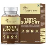 Herbal max Testo Support Supplement With Gokshura,Safed Msuli, L-Arginine, Ashwagandha | Strength | Stamina | Performance | Energy - 60 Veg Tablets