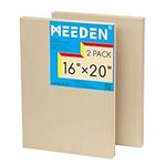 MEEDEN Unfinished Wood Canvas Board: 3/4” Deep 16x20” Wooden Canvas Panel Pack of 2 - Blank Cradled Wood Art Board for Painting