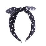 minkissy Bowknot Hair Band Women Hair Hoop Women Headband Polka Dot Headband Blue Miss Black and White Stripes Head Hair Accessories