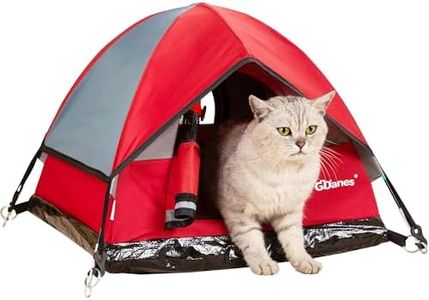 Cat House Portable Indoor/Outdoor Red Cat Tent for Cats and Small Dogs with Soft Pad