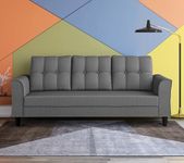 Adorn India Maddox 3 Seater Sofa (Grey) - Wood