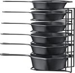 ELEGANT HOME DECOR 6 Tier Heavy Duty Pan and Pot Organizer/Rack For Kitchen Cabinet | Holds Cast Iron Skillets, Griddles and Shallow Pots | Durable Steel Construction - No Assembly Required