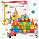 GG TOYS 90 Piece Set Magnetic Tiles Toy 3D STEM Learning Magnetic Construction Building Stacking Blocks Inspiration Creative Sensory Educational Toy Kids Toddlers Boys Girls 3 4 5 6 7 8 9 10