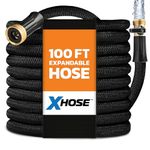 XHOSE PRO Expandable Garden Hose 100ft Water Hose with Brass Fittings, Flexible, Expanding and Retractable, Lightweight 100 Ft Hose, Tuyau Arrosage - 2026 Model