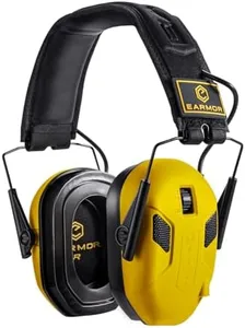 EARMOR Electronic Ear Protection for Shooting with 4 Microphones, Shooting Ear Protection with Gel Ear Pad, 30dB SNR/ 24dB NRR Noise Reduction, 5X Sound Amplification Hearing Protection for Shooters