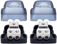 Recoil DB12P 2 Way Power Distribution Block, 1 X 0/2/4 Gauge in / 2 X 4/8 Gauge Out Power Distribution Ground Distributor Block for Car Audio Amplifier Splitter 2 Pack