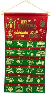Buddy the Elf Fabric Advent Calendar, Elf Movie Merch with Quotes, 24 Day Christmas Countdown Reusable Felt Hanging Advent Calendars Door Decoration with Pockets