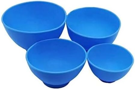 4Pcs One Set Silicone Flexible Rubber Impression Mixed Alginate Bowl Dental Mixing Bowls Blue