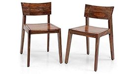 Krishna Wood Decor Wooden Sheesham Wood Dining Chair Set of 2 Living Room | 2 Chair Dining Table Set Wood Office Chair | Dining Chairs Set of 2 | Study Table Chairs Set - Teak Finish