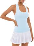 Ukaste Women's Studio Essential Racerback Tank Top Yoga Performance Workout Tops (Sky Blue, 8)