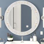 DUQIMO White Round Mirror 30 Inch, 