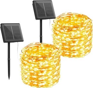 Brightown Outdoor Solar String Lights IP65 Waterproof, 10 M 100 LED with 8 Modes 2 Packs Copper Wire Decorative Solar Garden Lights for Home, Garden, Patio, BBQ, Wedding, Party Decoration