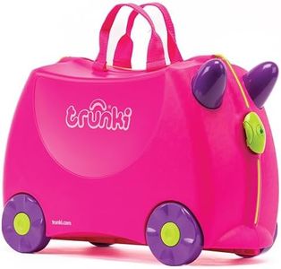 Trunki Ride-On Kids Suitcase | Tow-Along Toddler Luggage | Carry-On Cute Bag with Wheels | Kids Luggage and Airplane Travel Essentials: Trixie Girl Pink