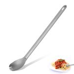 Titanium Long Handle Spork and Spoon, Titanium Forkspoon Spork Portable Flatware Camping Long Spork Camping Metal Cutlery Reusable Picnic Spoon Fork for Outdoors Hiking Travel