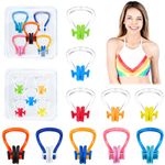 Swimming Nose Clip - 10 Packs Silicone Swim Nose Plugs for Kids (Age 7+) and Adults,Waterproof Pool Nose Plugs for Diving Swimming and Other Water Sports with Storage Box,Multi-Color