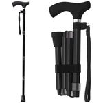 Switch Sticks Walking Cane for Men or Women, Foldable and Adjustable from 32-37 inches, Black