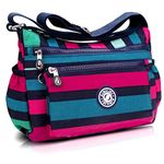 AIBILIEI Women thickened and durable cross body bags messenger bag more pockets Postman's Bag Handbag for travel work shopping beach gathering（1-rainbow Colours）