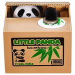 Panda Money Box, Piggy Bank for Kids/Adults, Automatic Stealing Coin Money Bank with Upgraded Clear English Voice (Panda)