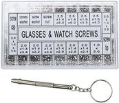 Vapker 1000Pcs Micro Eyeglass Sunglass Spectacles Watch Repair Stainless Steel Screws Tool Kit With Screwdriver