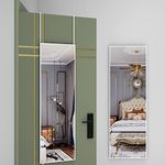 BEAUTME Over The Door Mirror Full Length Mirror, Full Body Mirror, Long Mirror for Bedroom Living Room Locker Room, 106x35cm/42 x 14", White