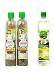 Kerala Ayurvedic Herbal Medicine Hair Oil Mix - (With Coconut Oil 1 litre) (Pack Of 2)
