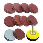 Coceca 2 inch 100PCS Sanding Discs Pad Kit for Drill Grinder Rotary Tools with Backer Plate 1/4" Shank Includes 80-3000 Grit Sandpapers