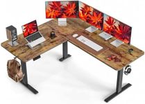 TEKAVO Electric Standing Desk � L Shaped Height Adjustable Workstation | Single Motor Sit Stand Desk for Home & Office | Ergonomic Study Table with Spacious Desktop I DIY Assembly (Black & Brown)