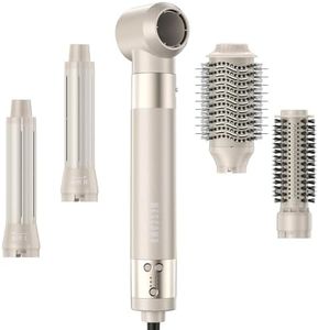 MESCOMB 5-in-1 Hot Air Styler – 110,000 RPM Brush Blow Dryer with Auto Wrap Curlers, Fast Drying, Frizz-Free, No Heat Damage – Curl, Straighten, & Add Volume for Salon-Quality Hair