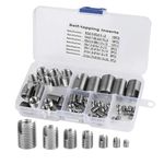 Tyenaza Thread Insert Nuts Screw, 50Pcs Stainless Steel Self Tapping Helicoil Insert Screw, M3, M4, M5, M6, M8, M10, M12 Wire Thread Inserts Helicoil Type Screw Repair Sleeve Assortment Kit