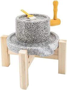JDINAAS Natural Stone Mill Grinder, Stone Grain Mill Grinder Manual Grain Mill with 1.6-2In Grinding Groove Diameter for Homes and Restaurants 11.81 x 11.81 x 4.72 Inch