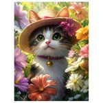 Cat Diamond Painting Kits for Adults, DIY Cat Diamond Art Kits for Adults, Gem Art Kits for Gifts and Home Wall Decor (12x16 Inch)