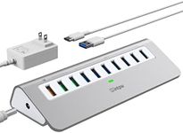 Powered USB Hub 10Gbps, 10 Port USB