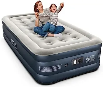 iDOO Luxury Twin Air Mattress with Built in Pump, 18" Raised Comfort Blow up Mattress, Inflatable Mattress for Guests & Home, Air Bed, colchon inflable, Upgraded Four Chamber Technical Airbed